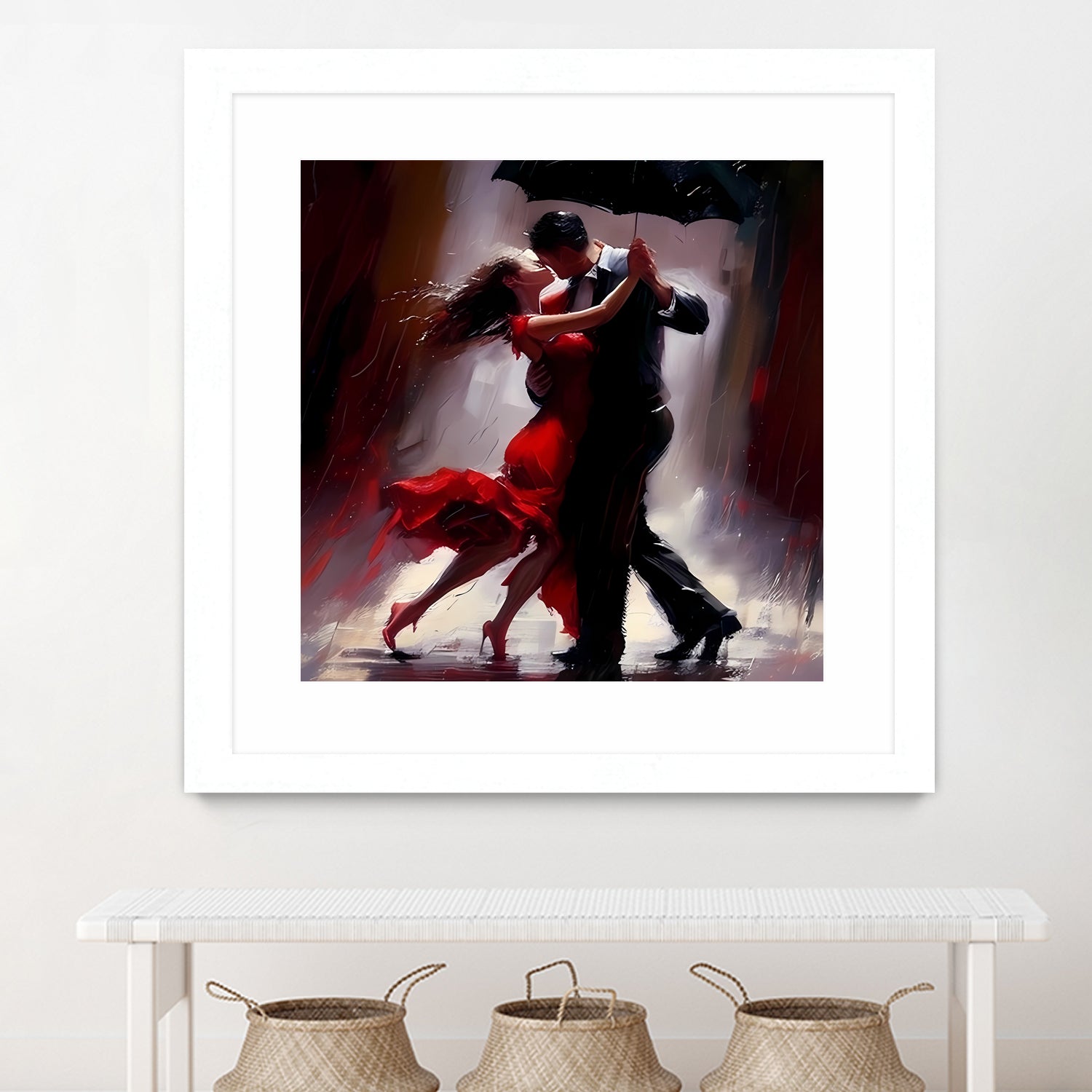 Tango in the rain. by Ievgeniia Bidiuk on GIANT ART - red digital painting