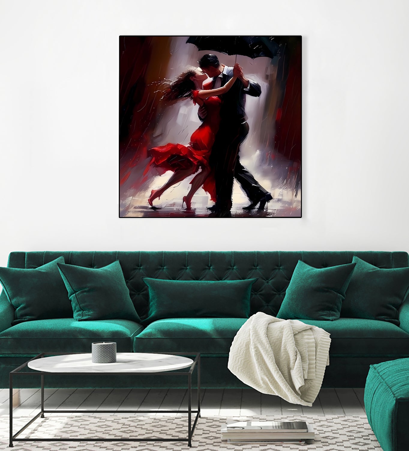 Tango in the rain. by Ievgeniia Bidiuk on GIANT ART - red digital painting