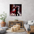 Tango in the rain. by Ievgeniia Bidiuk on GIANT ART - red digital painting