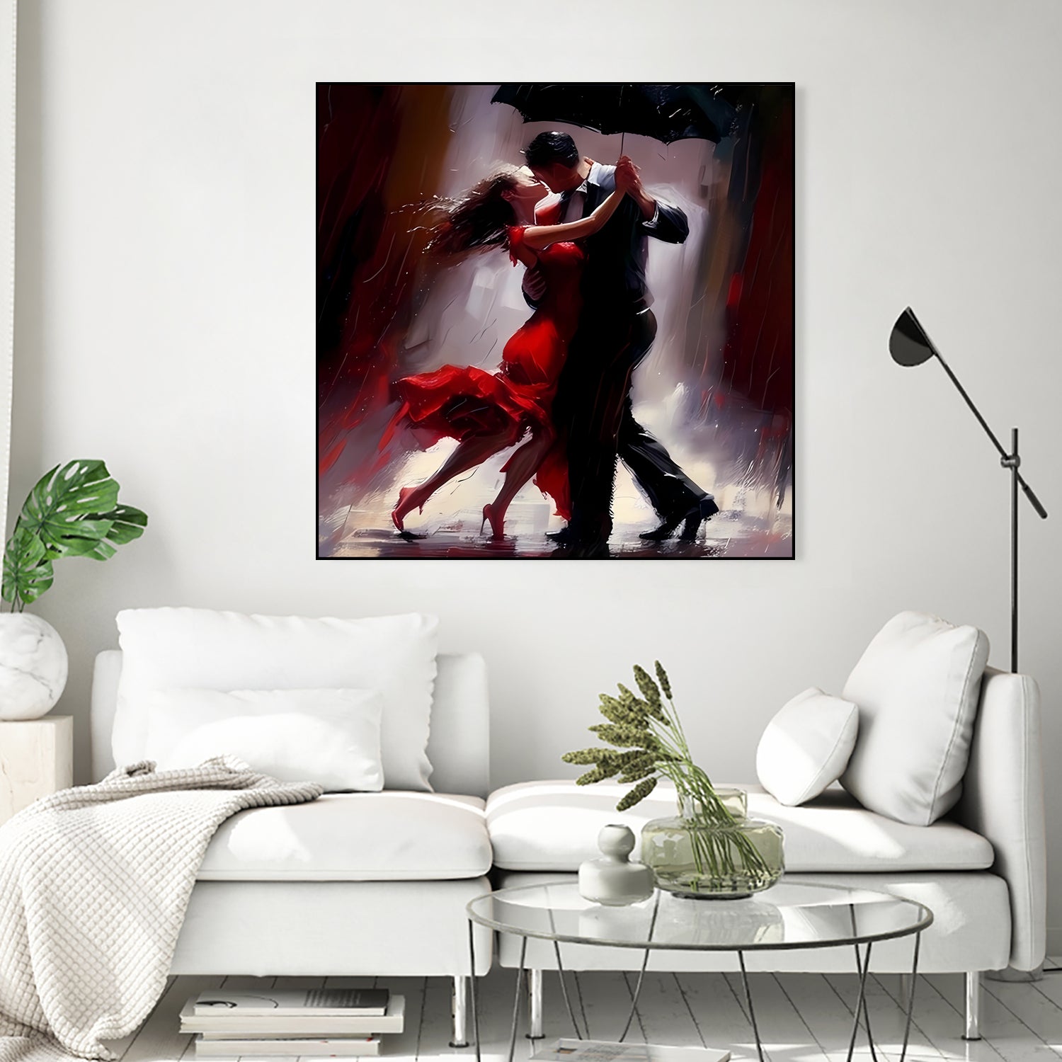 Tango in the rain. by Ievgeniia Bidiuk on GIANT ART - red digital painting