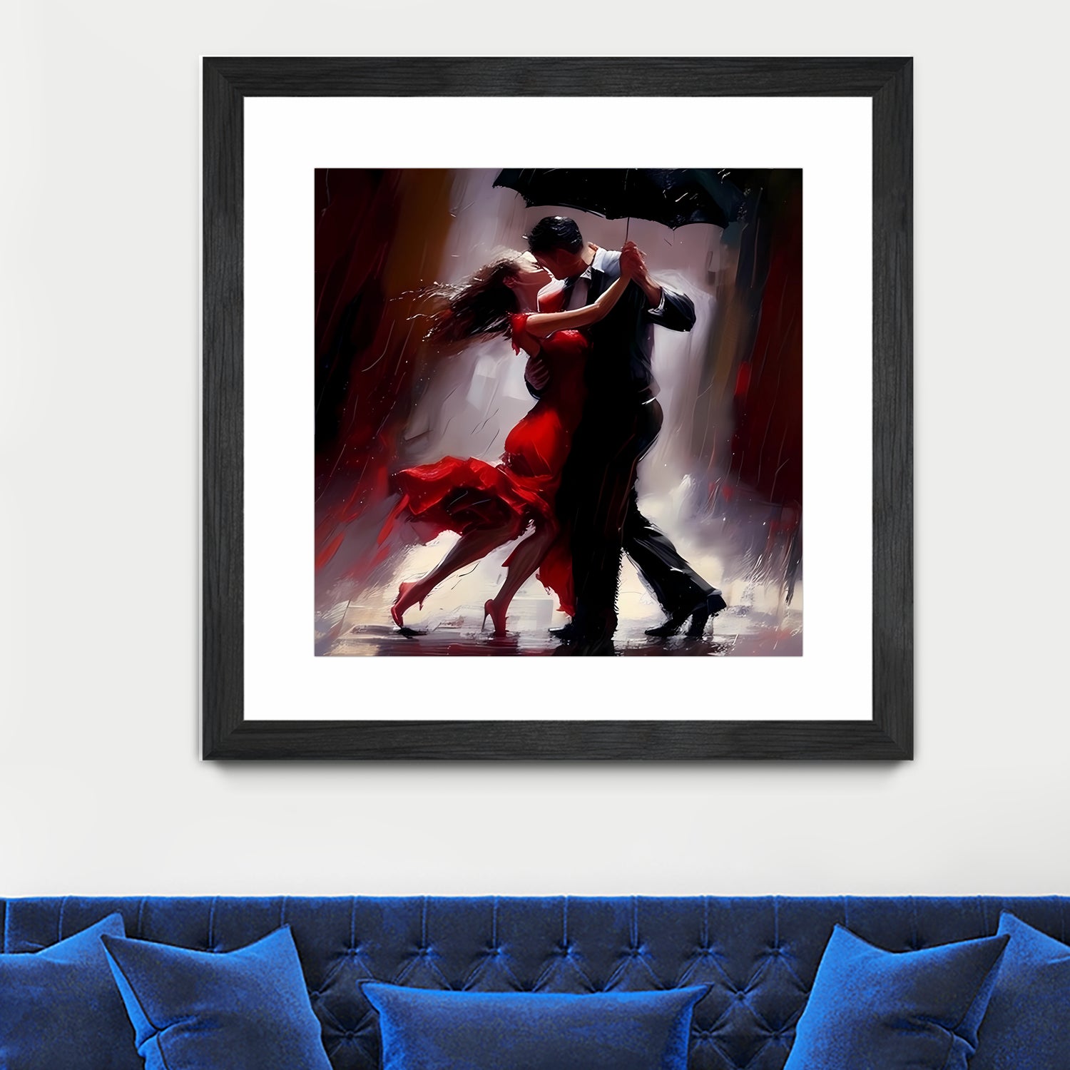 Tango in the rain. by Ievgeniia Bidiuk on GIANT ART - red digital painting