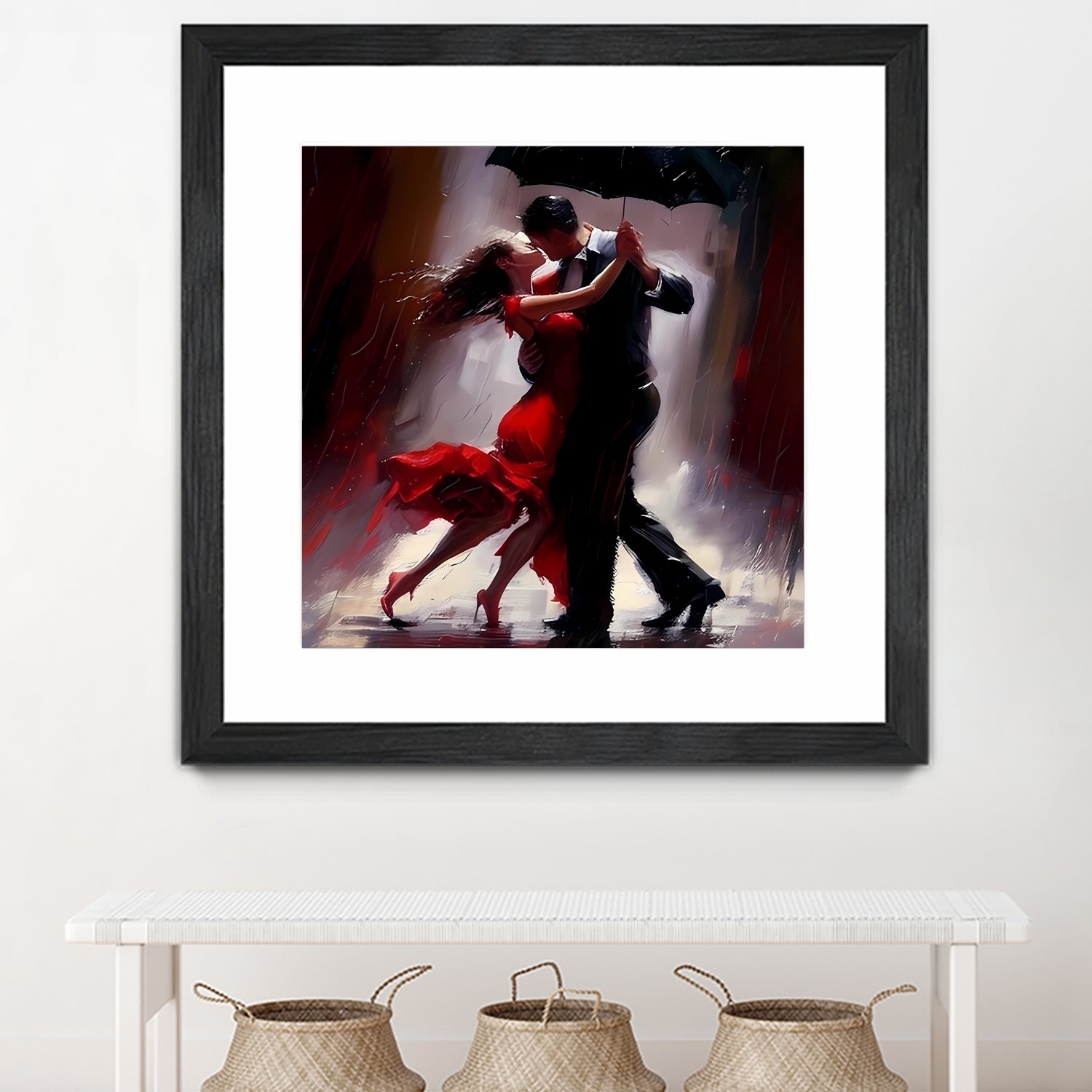 Tango in the rain. by Ievgeniia Bidiuk on GIANT ART - red digital painting