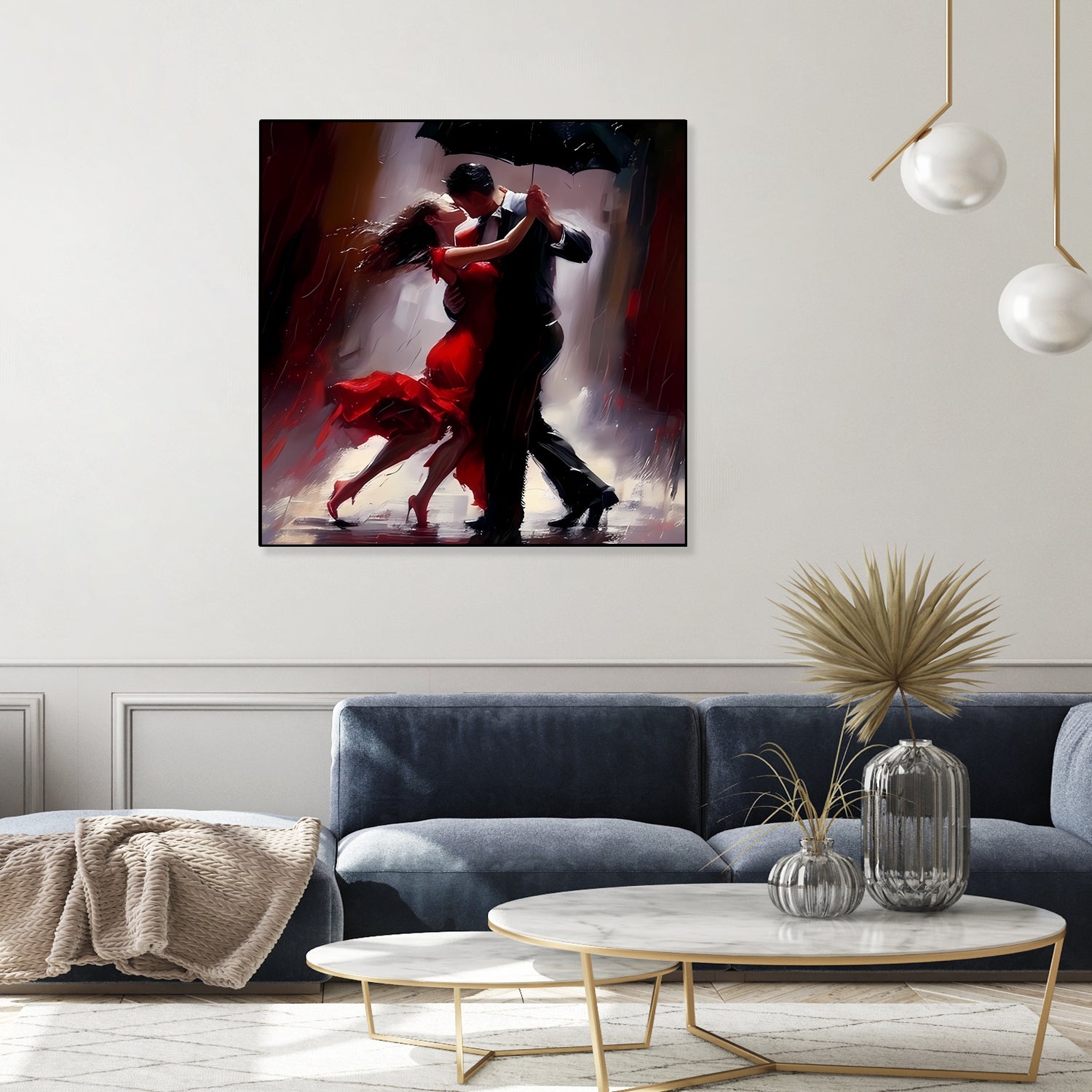 Tango in the rain. by Ievgeniia Bidiuk on GIANT ART - red digital painting