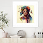 Watercolor Floral Indian Native Woman #11 by Isabel Cerdá Muñoz on GIANT ART - brown digital painting