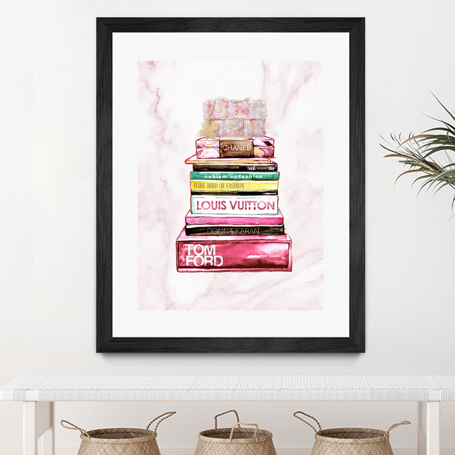 stack of fashion books and a gucci bag by miguel angel romero franco on GIANT ART - pink digital drawing