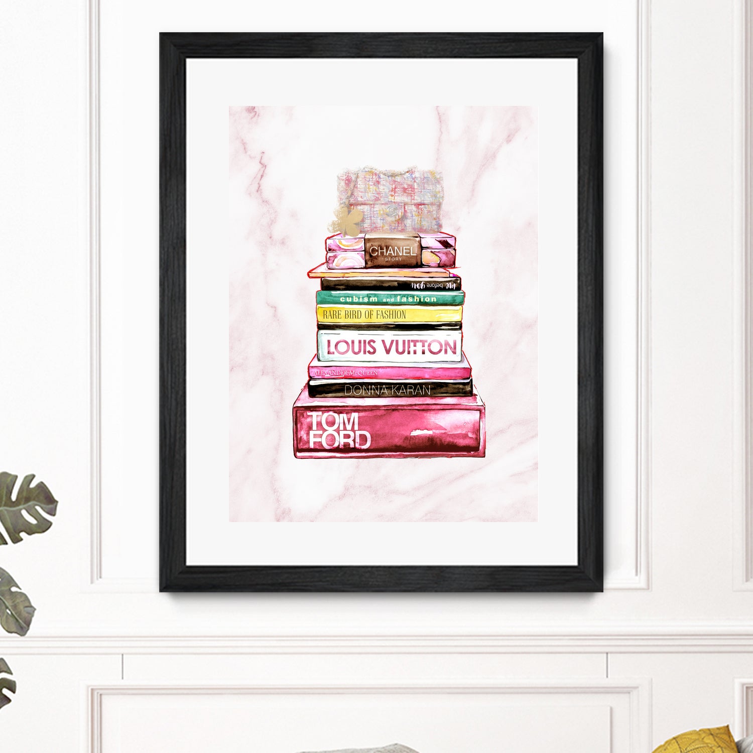 stack of fashion books and a gucci bag by miguel angel romero franco on GIANT ART - pink digital drawing