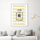 Chanel perfume fashion poster by miguel angel romero franco on GIANT ART - yellow digital drawing