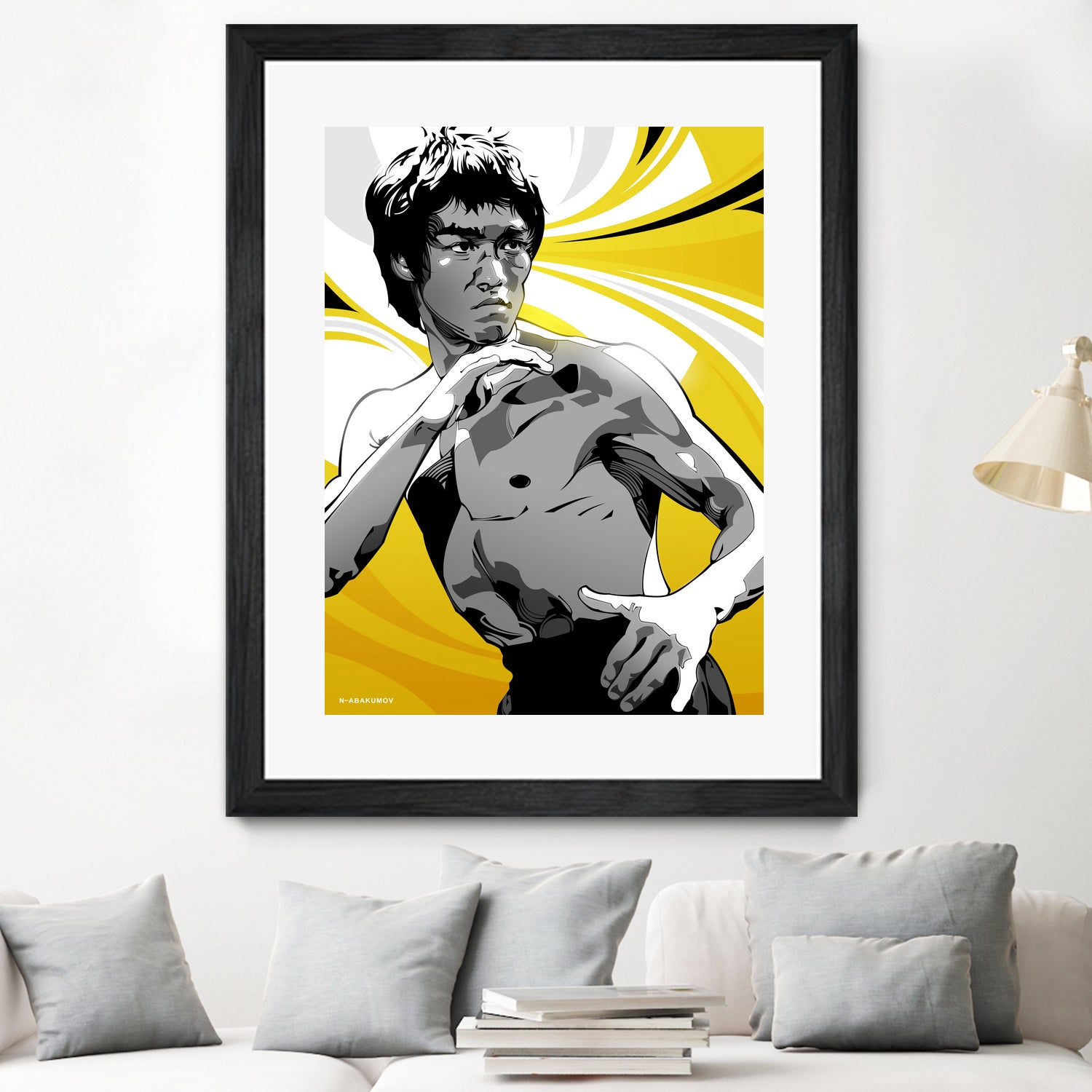 Bruce Lee by Nikita Abakumov on GIANT ART - yellow vector illustration