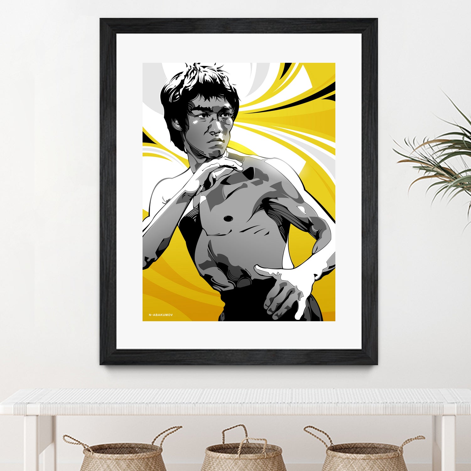 Bruce Lee by Nikita Abakumov on GIANT ART - yellow vector illustration