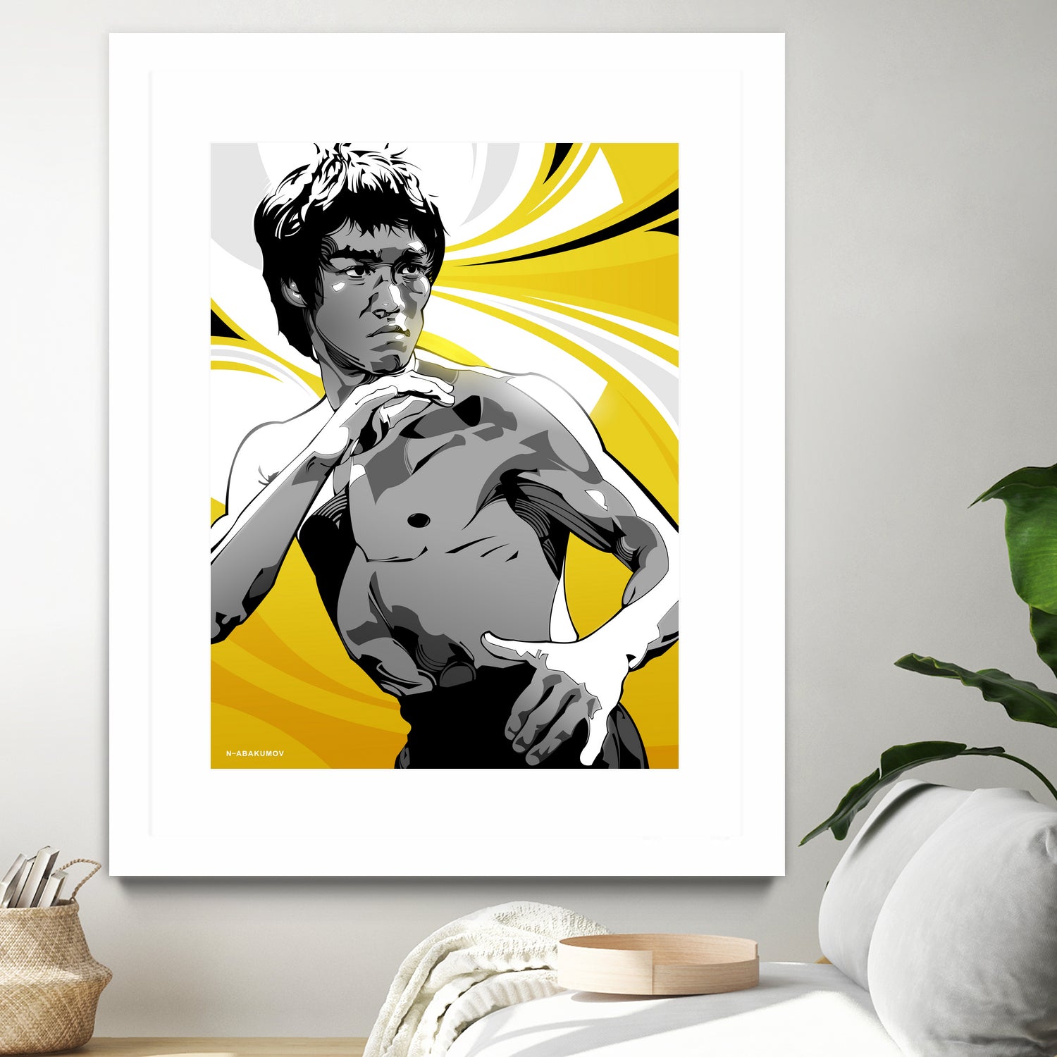 Bruce Lee by Nikita Abakumov on GIANT ART - yellow vector illustration