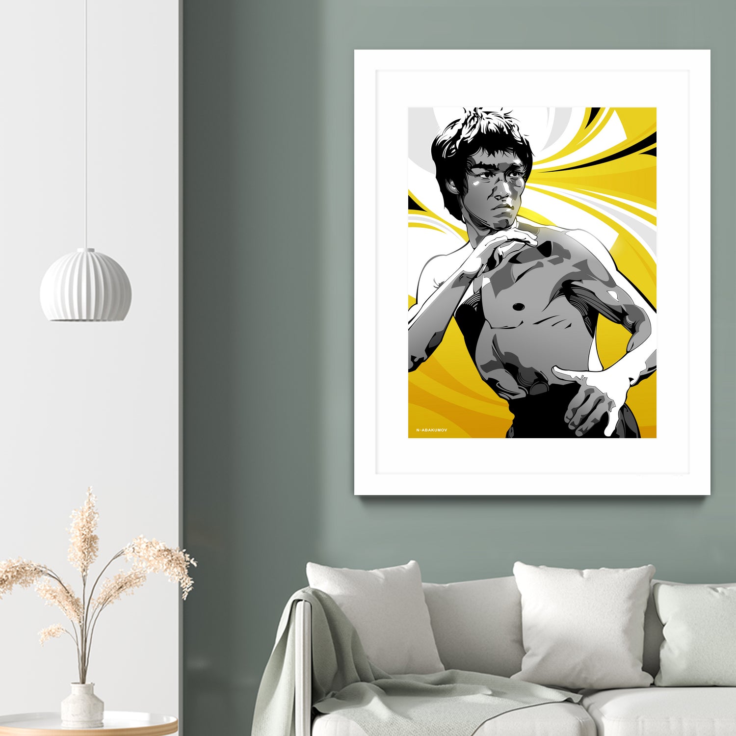 Bruce Lee by Nikita Abakumov on GIANT ART - yellow vector illustration