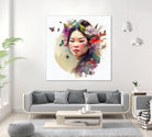 Watercolor Floral Asian Woman #3 by Isabel Cerdá Muñoz on GIANT ART - green digital painting