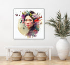 Watercolor Floral Asian Woman #3 by Isabel Cerdá Muñoz on GIANT ART - green digital painting