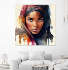 Watercolor Tuareg Woman #7 by Isabel Cerdá Muñoz on GIANT ART - brown digital painting