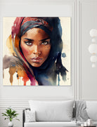 Watercolor Tuareg Woman #7 by Isabel Cerdá Muñoz on GIANT ART - brown digital painting