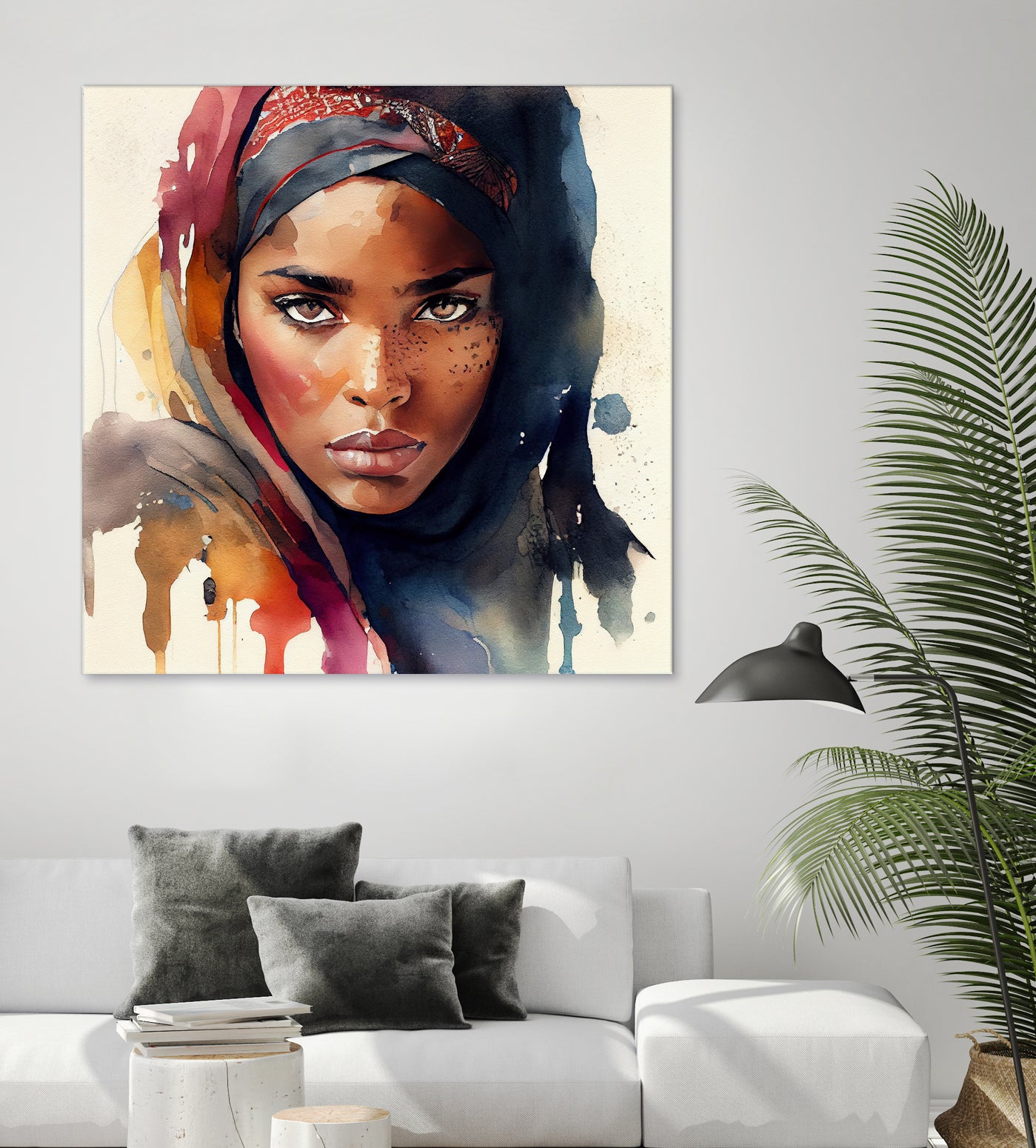 Watercolor Tuareg Woman #7 by Isabel Cerdá Muñoz on GIANT ART - brown digital painting