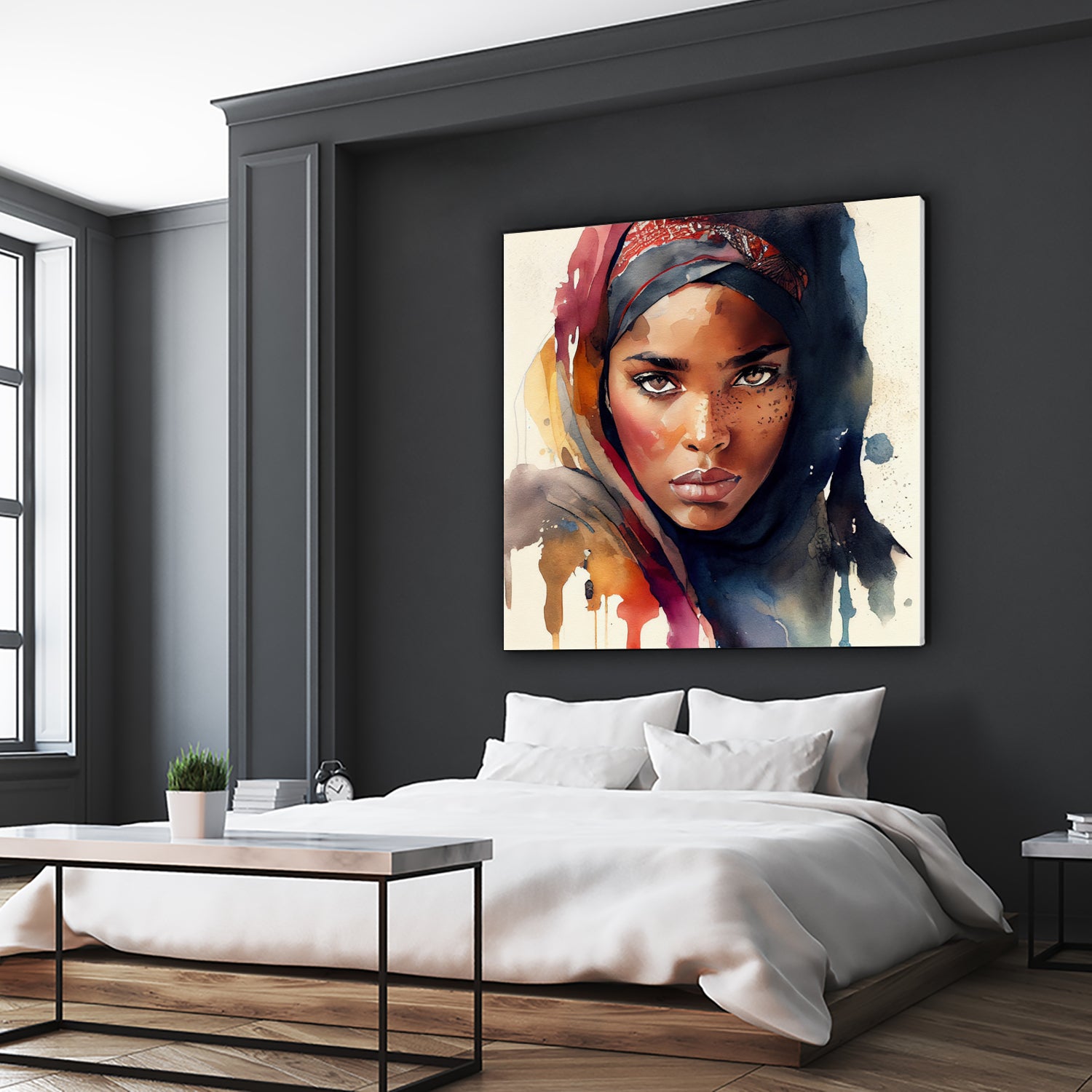 Watercolor Tuareg Woman #7 by Isabel Cerdá Muñoz on GIANT ART - brown digital painting