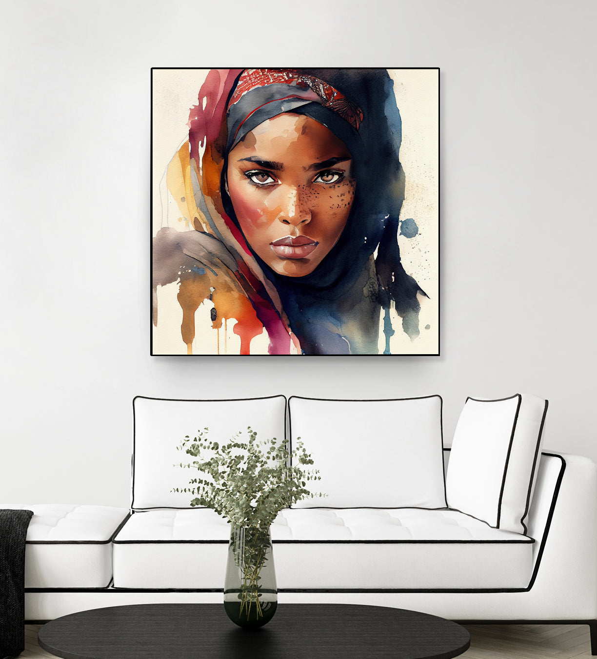 Watercolor Tuareg Woman #7 by Isabel Cerdá Muñoz on GIANT ART - brown digital painting