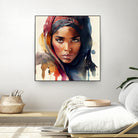 Watercolor Tuareg Woman #7 by Isabel Cerdá Muñoz on GIANT ART - brown digital painting