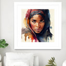 Watercolor Tuareg Woman #7 by Isabel Cerdá Muñoz on GIANT ART - brown digital painting