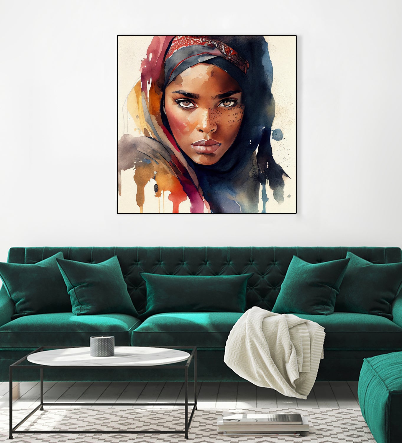 Watercolor Tuareg Woman #7 by Isabel Cerdá Muñoz on GIANT ART - brown digital painting