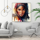 Watercolor Tuareg Woman #7 by Isabel Cerdá Muñoz on GIANT ART - brown digital painting