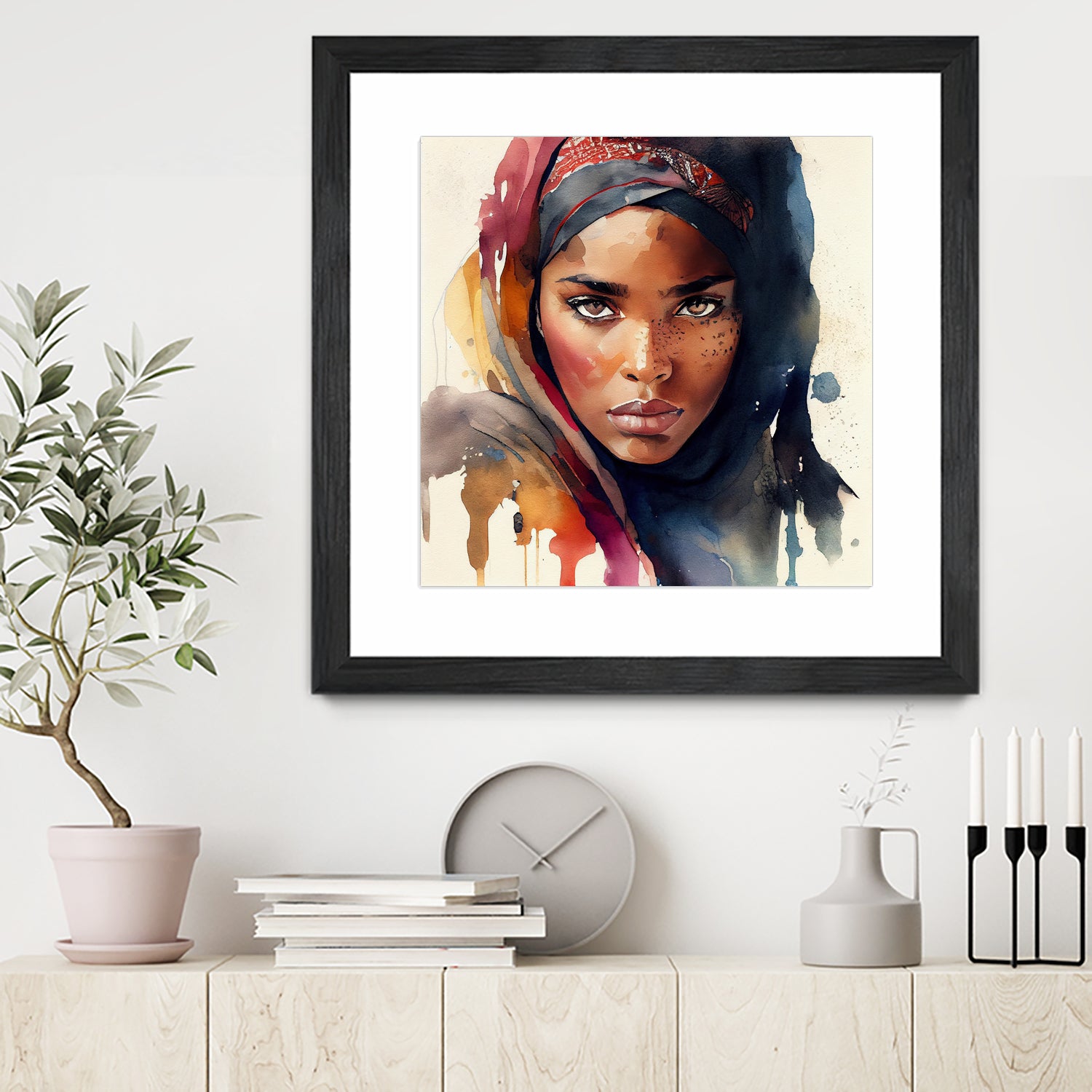 Watercolor Tuareg Woman #7 by Isabel Cerdá Muñoz on GIANT ART - brown digital painting