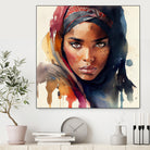 Watercolor Tuareg Woman #7 by Isabel Cerdá Muñoz on GIANT ART - brown digital painting