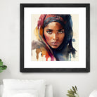 Watercolor Tuareg Woman #7 by Isabel Cerdá Muñoz on GIANT ART - brown digital painting