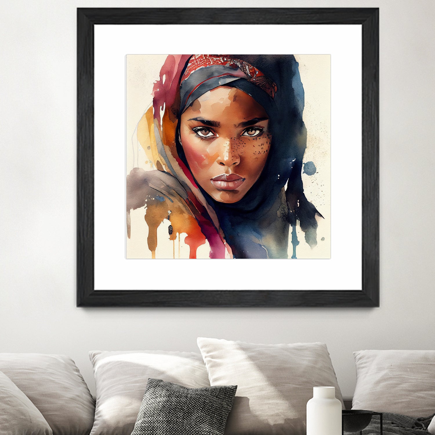 Watercolor Tuareg Woman #7 by Isabel Cerdá Muñoz on GIANT ART - brown digital painting