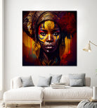 Powerful African Warrior Woman #1 by Isabel Cerdá Muñoz on GIANT ART - brown digital painting