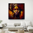 Powerful African Warrior Woman #1 by Isabel Cerdá Muñoz on GIANT ART - brown digital painting