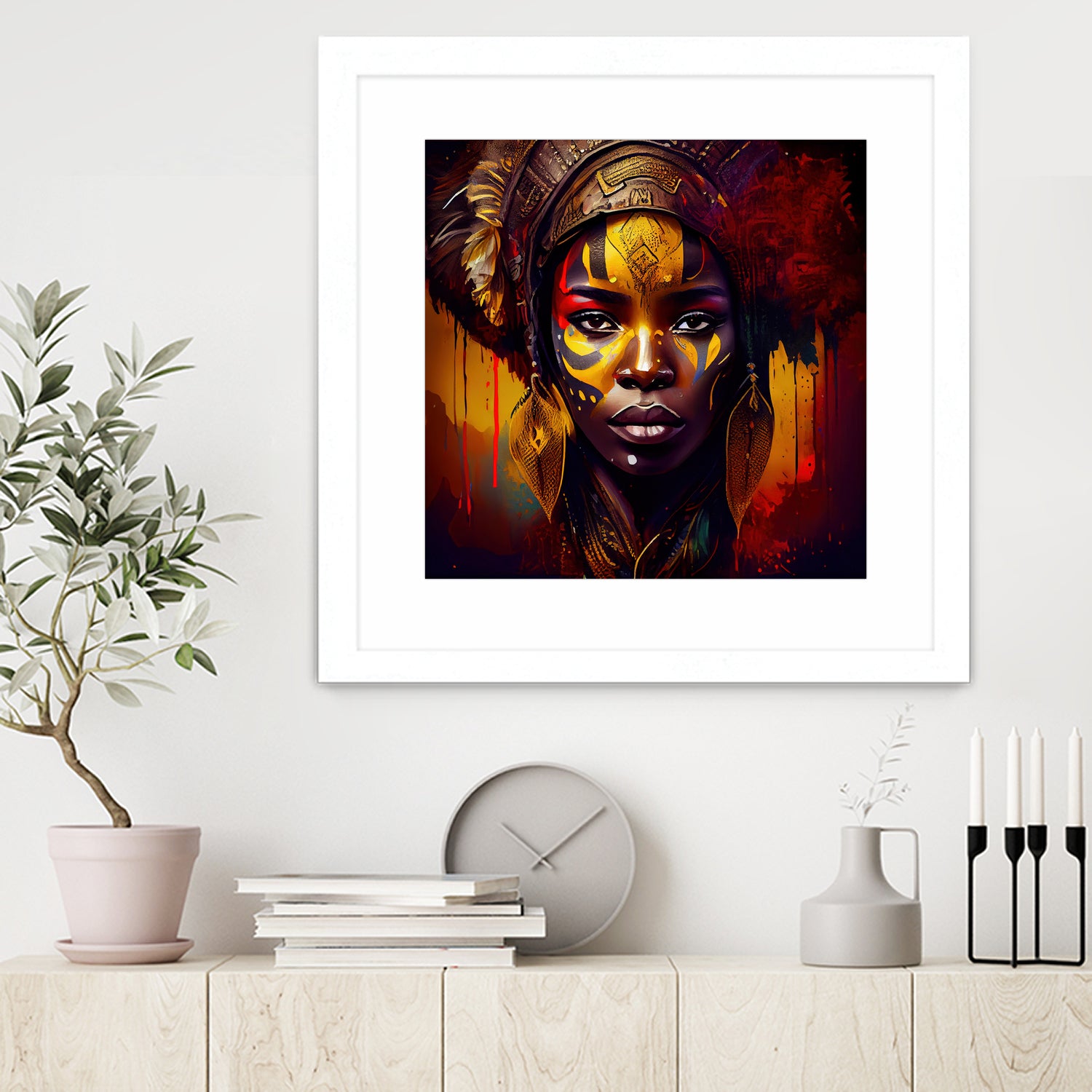 Powerful African Warrior Woman #1 by Isabel Cerdá Muñoz on GIANT ART - brown digital painting