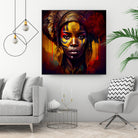 Powerful African Warrior Woman #1 by Isabel Cerdá Muñoz on GIANT ART - brown digital painting