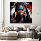 Powerful American Native Warrior Woman #2 by Isabel Cerdá Muñoz on GIANT ART - brown digital painting