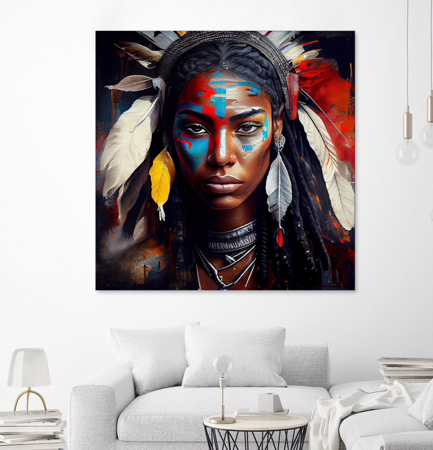 Powerful American Native Warrior Woman #2 by Isabel Cerdá Muñoz on GIANT ART - brown digital painting