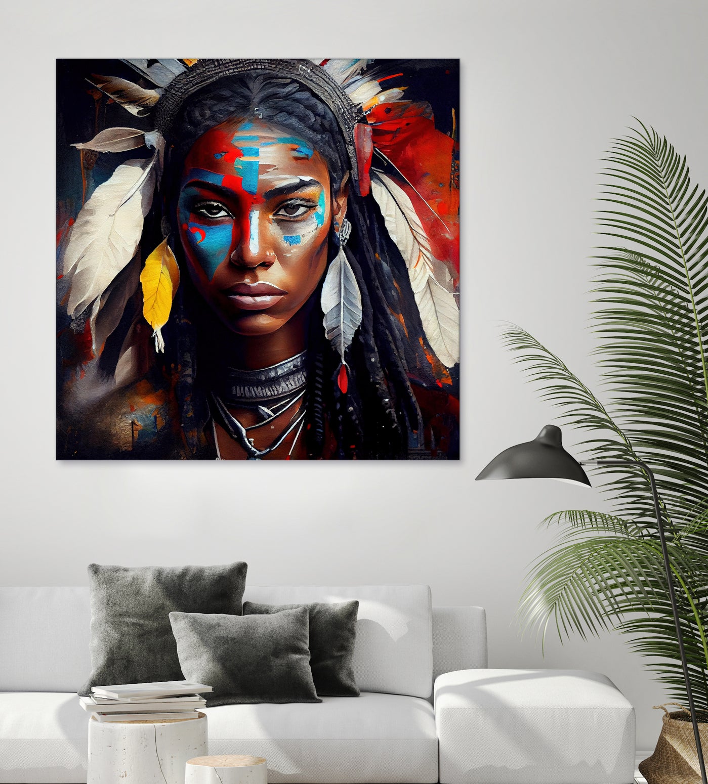 Powerful American Native Warrior Woman #2 by Isabel Cerdá Muñoz on GIANT ART - brown digital painting