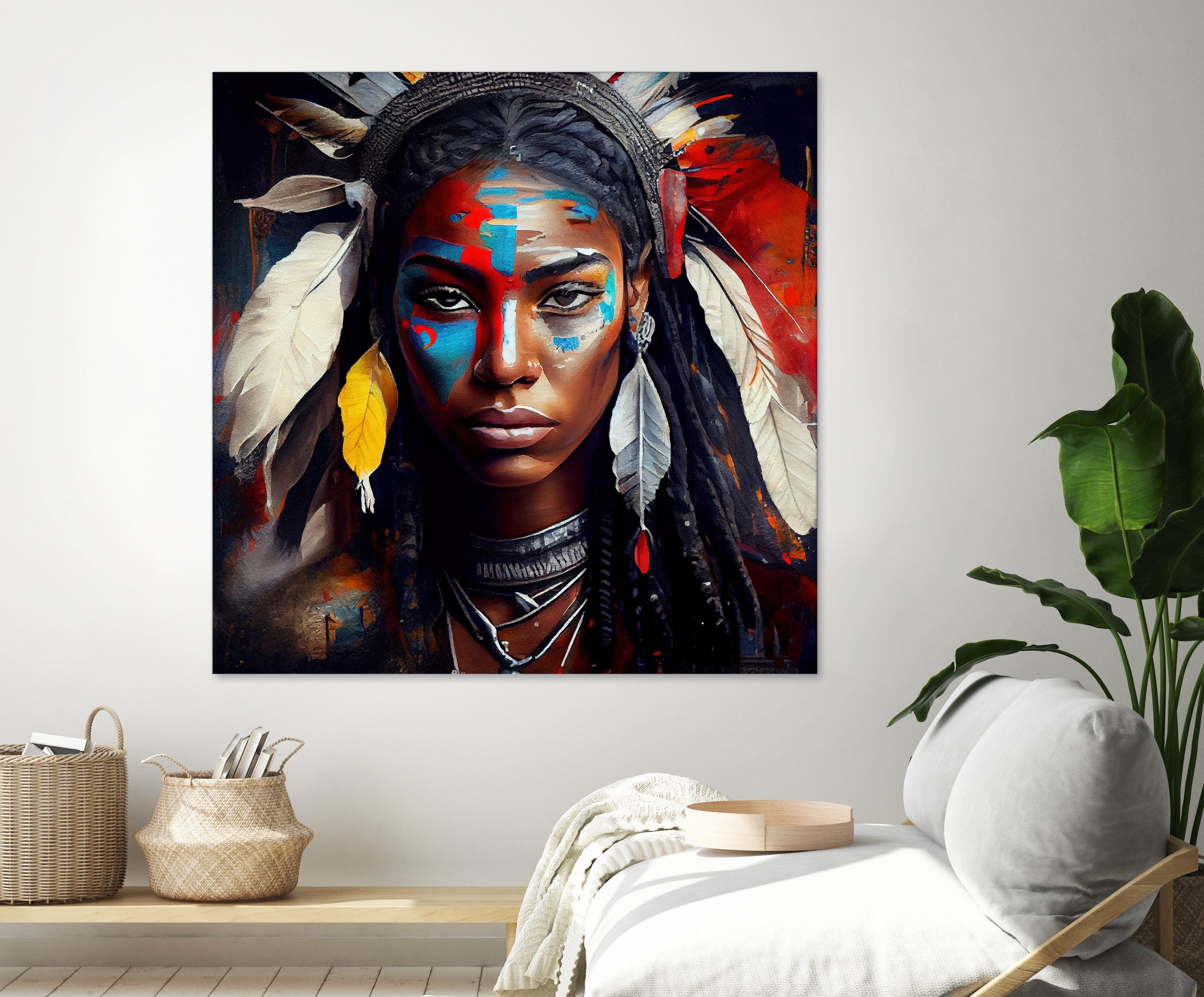 Powerful American Native Warrior Woman #2 by Isabel Cerdá Muñoz on GIANT ART - brown digital painting