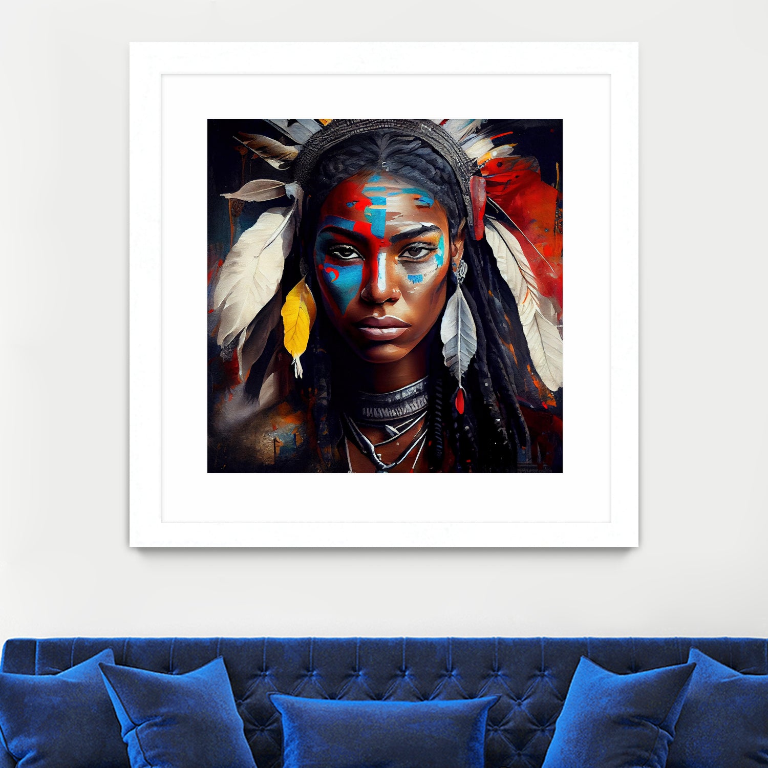 Powerful American Native Warrior Woman #2 by Isabel Cerdá Muñoz on GIANT ART - brown digital painting