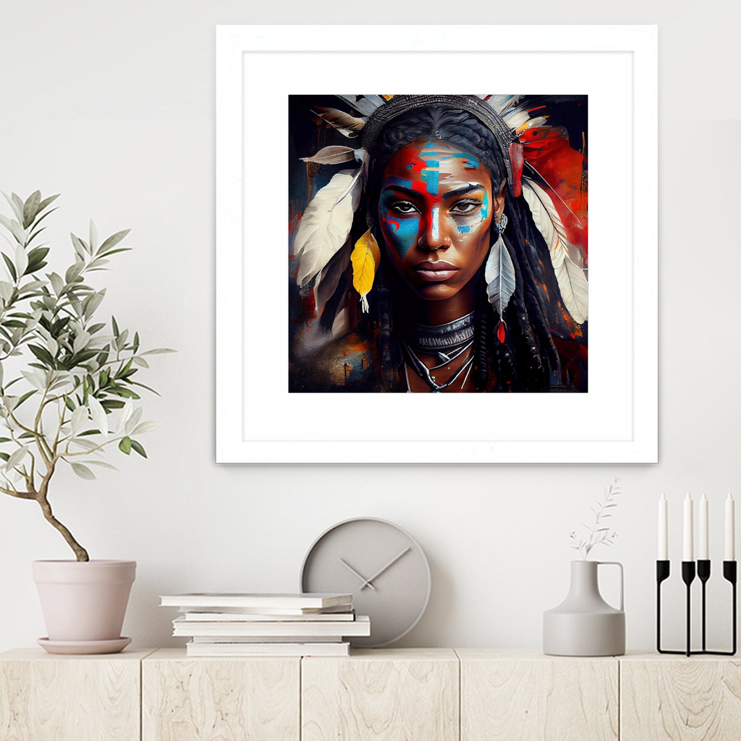 Powerful American Native Warrior Woman #2 by Isabel Cerdá Muñoz on GIANT ART - brown digital painting