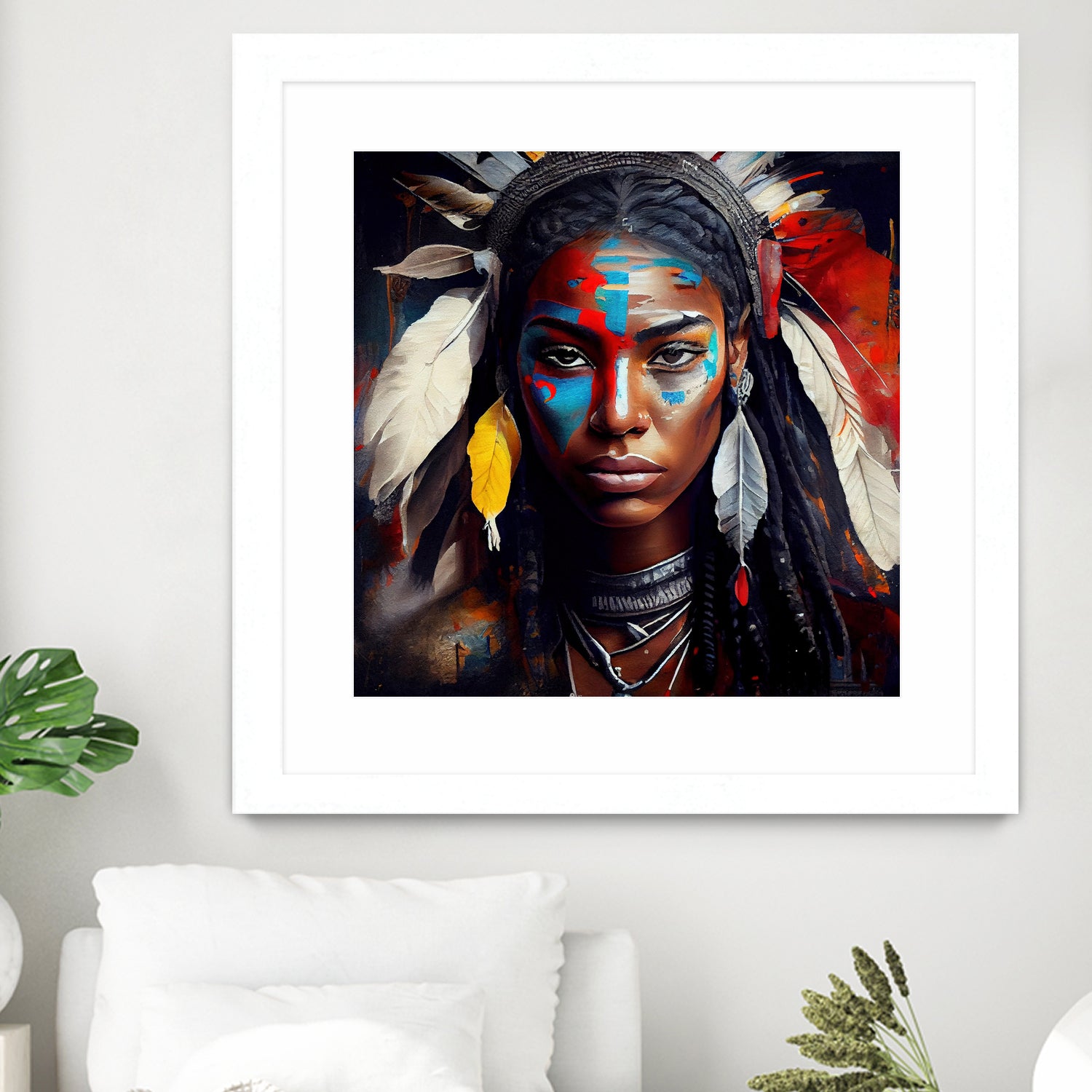 Powerful American Native Warrior Woman #2 by Isabel Cerdá Muñoz on GIANT ART - brown digital painting