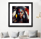 Powerful American Native Warrior Woman #2 by Isabel Cerdá Muñoz on GIANT ART - brown digital painting