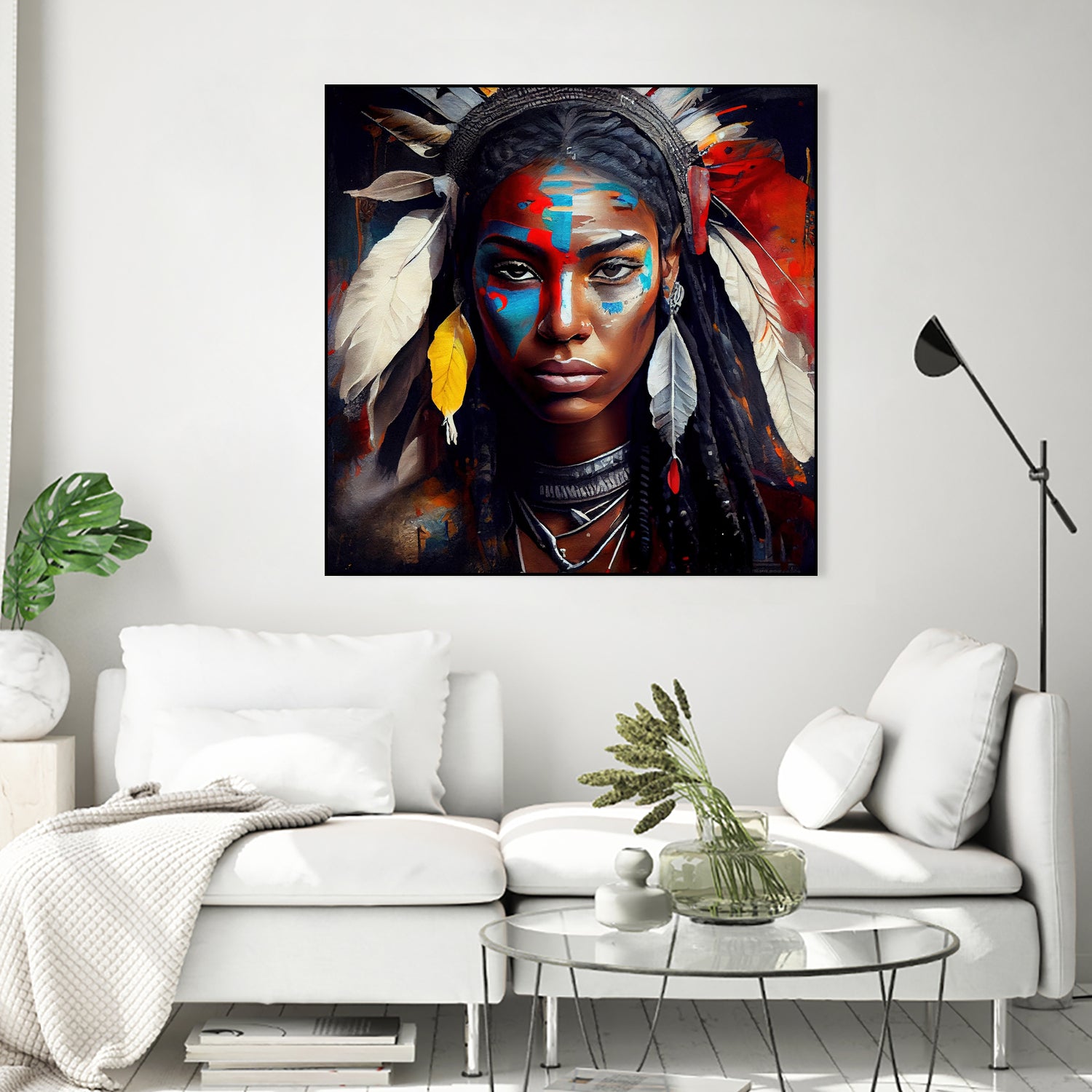 Powerful American Native Warrior Woman #2 by Isabel Cerdá Muñoz on GIANT ART - brown digital painting