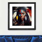 Powerful American Native Warrior Woman #2 by Isabel Cerdá Muñoz on GIANT ART - brown digital painting