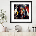 Powerful American Native Warrior Woman #2 by Isabel Cerdá Muñoz on GIANT ART - brown digital painting