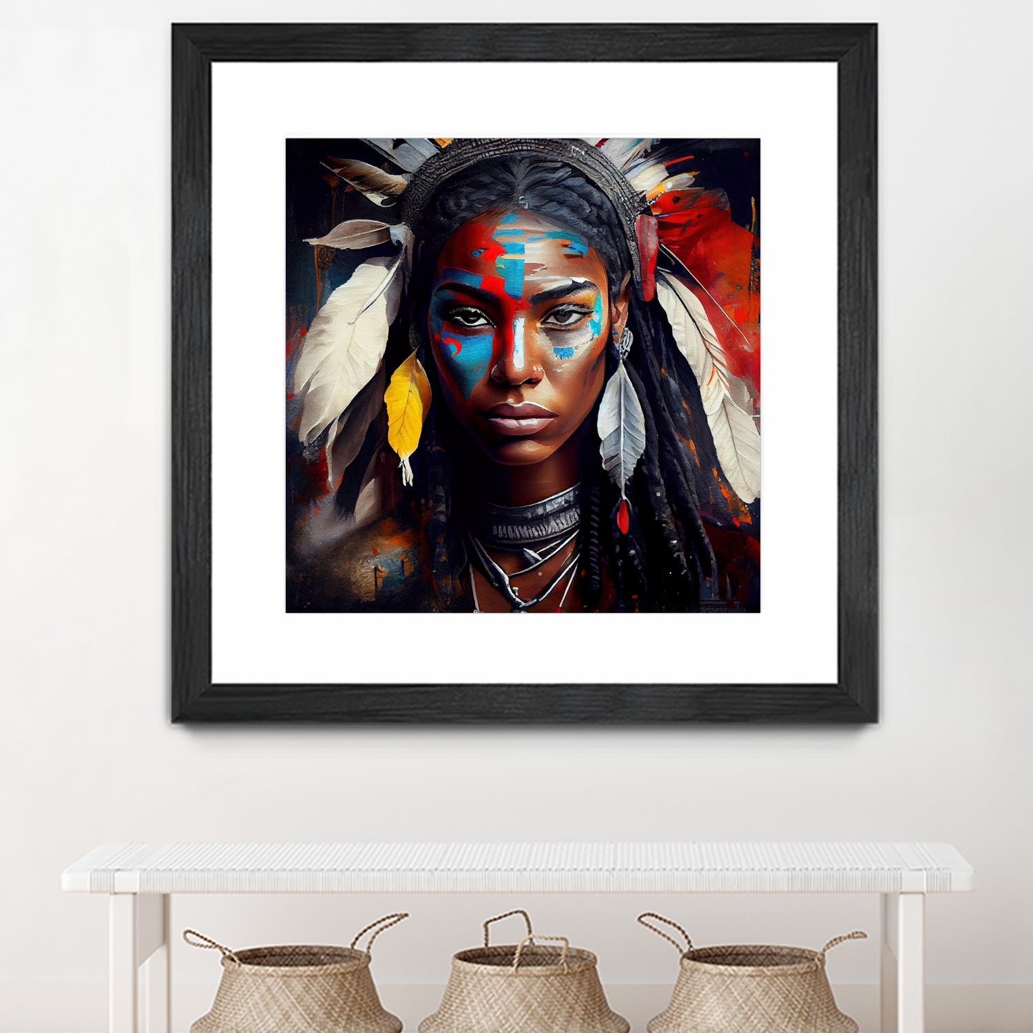 Powerful American Native Warrior Woman #2 by Isabel Cerdá Muñoz on GIANT ART - brown digital painting