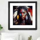 Powerful American Native Warrior Woman #2 by Isabel Cerdá Muñoz on GIANT ART - brown digital painting