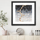 Soft Blue Gradient Cubes by Elisabeth Fredriksson on GIANT ART - blue digital painting