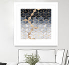 Soft Blue Gradient Cubes by Elisabeth Fredriksson on GIANT ART - blue digital painting