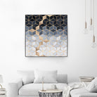 Soft Blue Gradient Cubes by Elisabeth Fredriksson on GIANT ART - blue digital painting